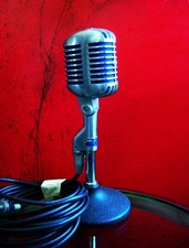 Vintage 1958 Shure 55S dynamic cardioid microphone w cable Elvis 55 55SW