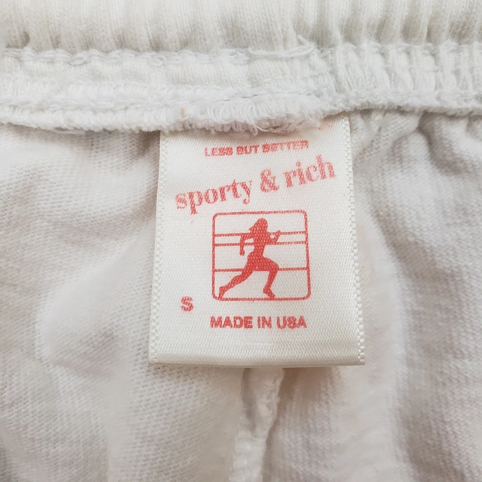 Sporty & Rich Shorts Womens Small White Tennis Preppy Casual Lounge SRCNY * - Image 4 of 4