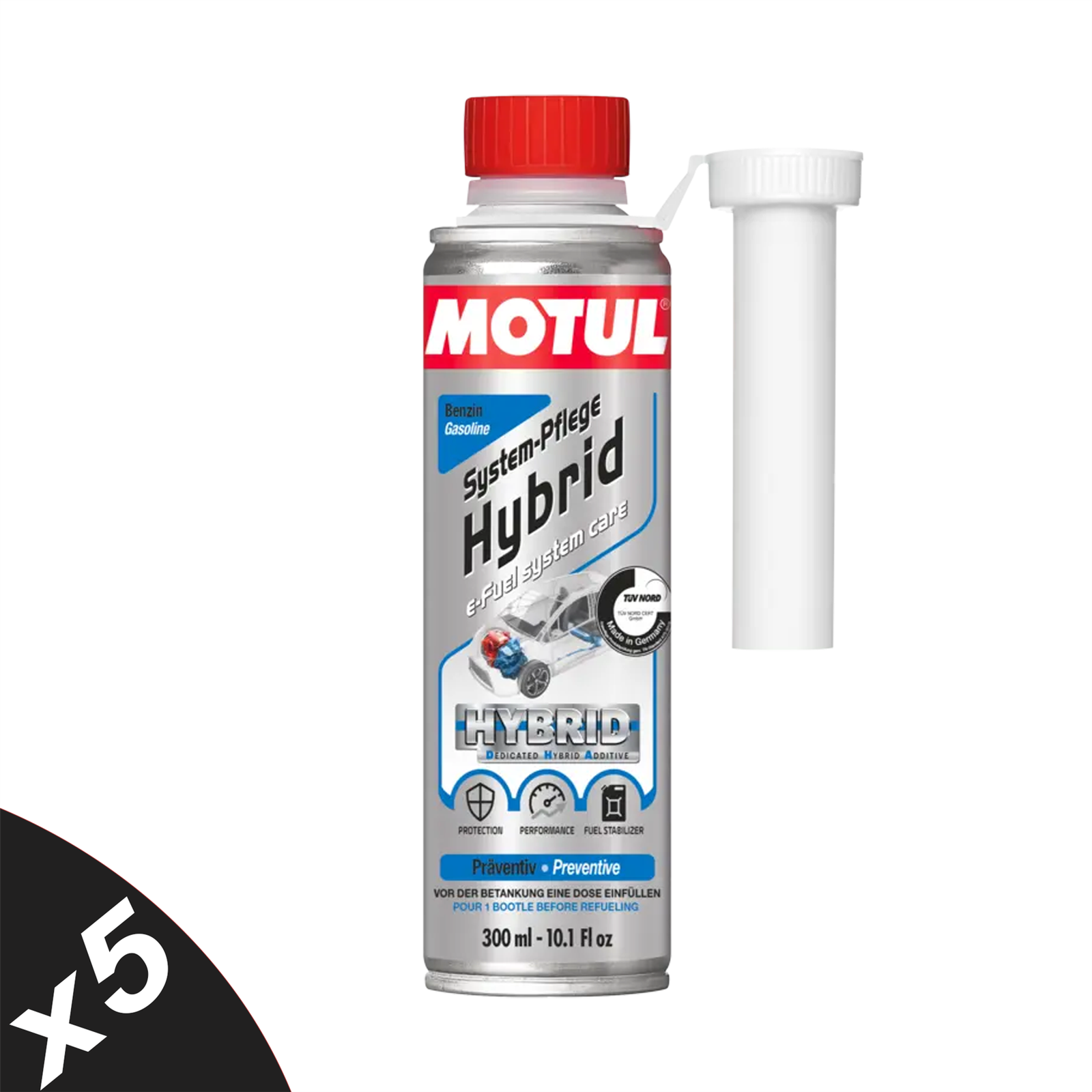 Motul Petrol Hybrid Fuel System Cleaner Petrol Engine Additive HEV PHEV 5x300ml