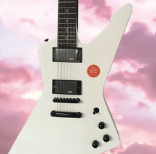 Solid Body Electric Guitar White Stainless Rounded Frets HH Pickups Circle Inlay