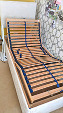 Single 3ft Adjustable Upholstered Bed with Slatted Base & Memory Foam Mattress
