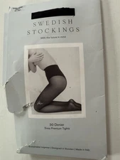 NEW SWEDISH STOCKINGS Black 30 Denier Svea PremiumTights - Sz XL