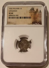 Poland - Lithuania John Casimir II Vasa 1652 Silver Solidus XF40 NGC