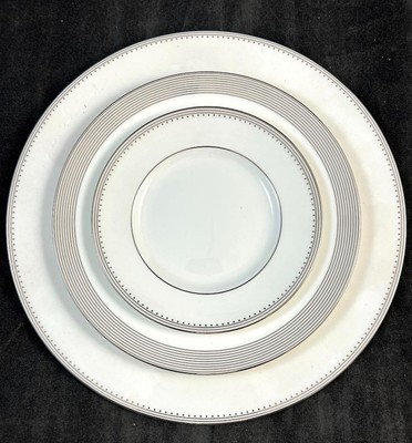 Wedgwood Grosgrain Group of 1 Dinner Plate 1 Salad Plate and 1 Bread Plate