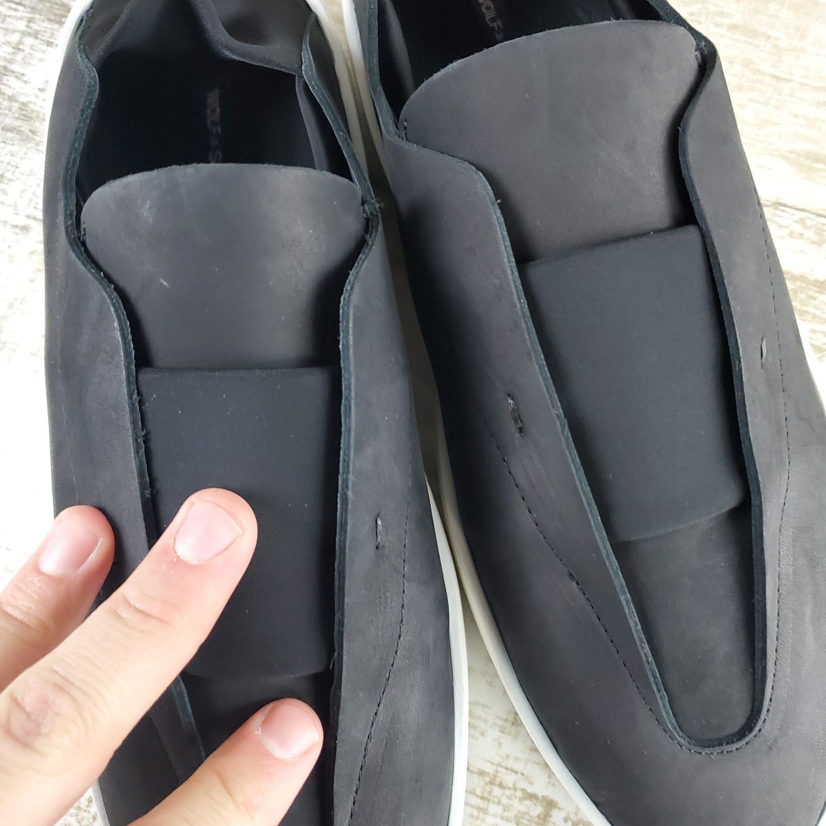 Wolf & Shepherd Cruise Ace Shoes Mens 8.5 / Womens 10.5 Black Slip On Sneaker Wolf and Shepherd Cruise Ace Leather Slip On Sneakers Mens  main image 4