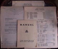 MANUALE PROIETTORE MOVIE-MITE PLUS 1946 48,49 CATALOGO PREZZI MOVIOLA
