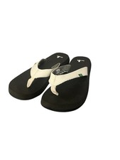 Sanuk Yoga Mat Flip Flops Thong Sandals Women's US 8  EU 39 White/Black