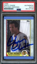 CHEVY CHASE PSA/DNA AUTO CHRISTMAS VACATION CLARK GRISWOLD 1989 TOPPS HOCKEY 
