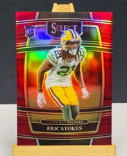 Eric Stokes RC #d/149 MAROON HOLO PRIZM 2021 Select #88 Packers Rookie Card . rookie card picture