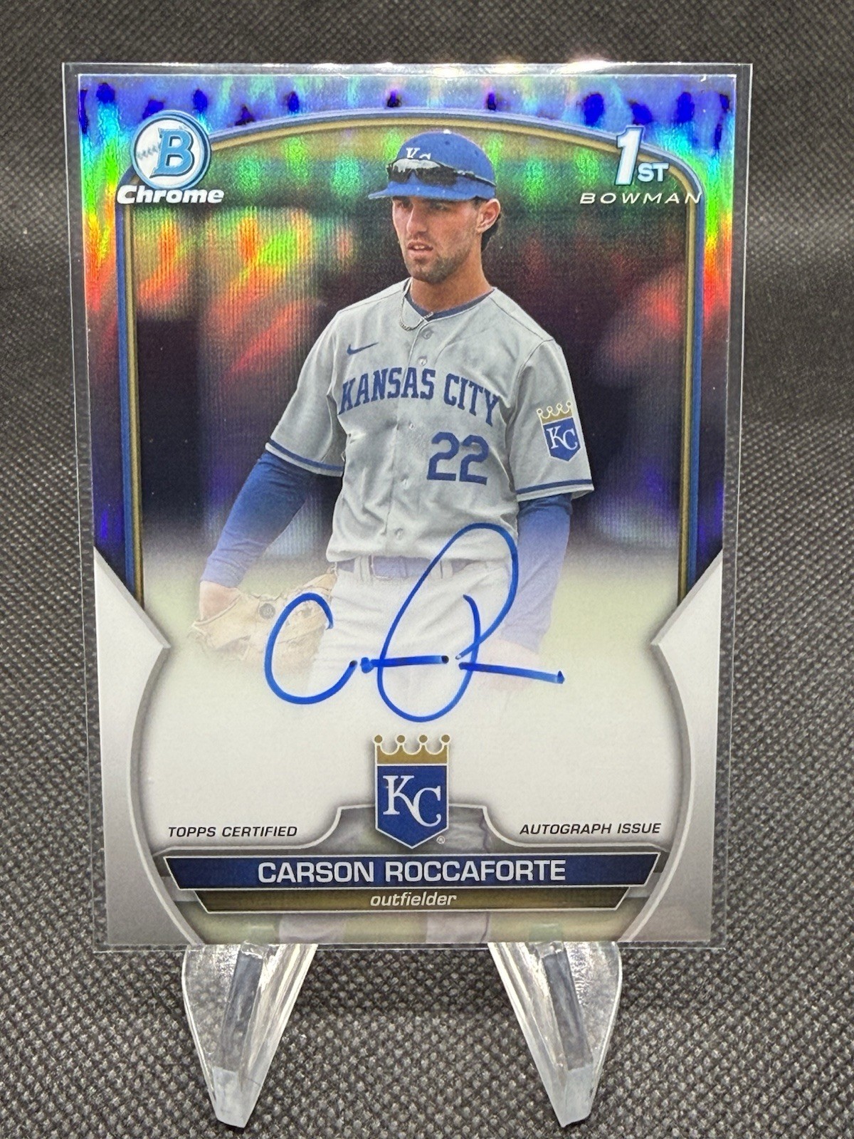 2023 Bowman Chrome Draft Carson Roccaforte 1st Bowman Auto Refractor /499 #CDACR
