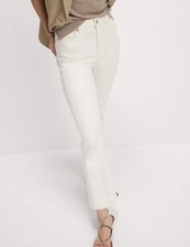 Marks & Spencer Womens Cotton Kick flare Jeans in Soft White - M&S