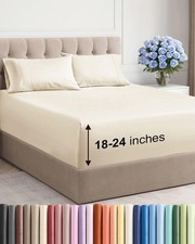 Best Extra Deep Queen Sheet Set - 4 Piece Breathable Cooling Bed Sheets Easily
