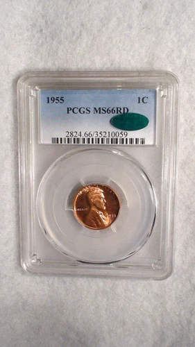 1955 P Lincoln Wheat Cent PCGS MS66 RED GEM 1C Coin CAC CERTIFIED!
