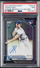 2024 BOWMAN DRAFT CHROME PROSPECT AUTOS BLACK REFRACTOR JOHNNY KING 9/10 PSA 9