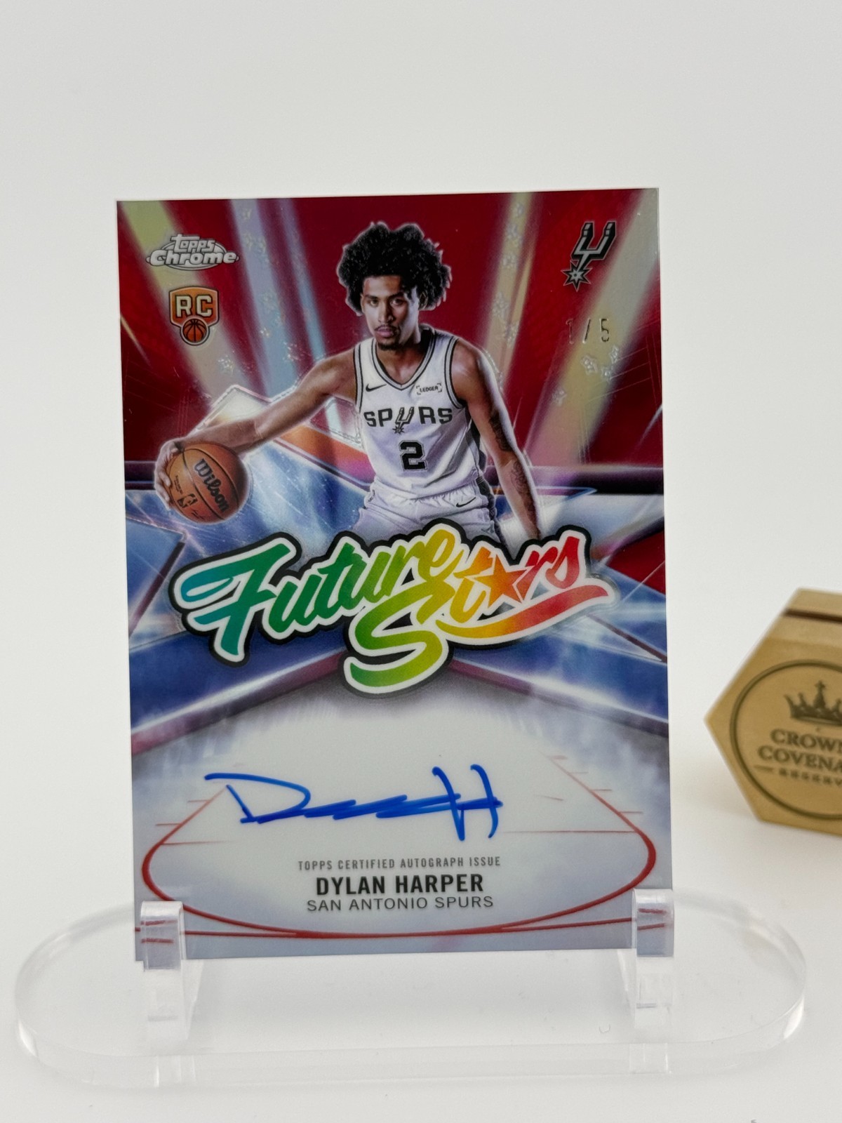 Dylan Harper 2025-26 Topps Chrome /5 Future Stars Refractor RC Auto #FS-DH
