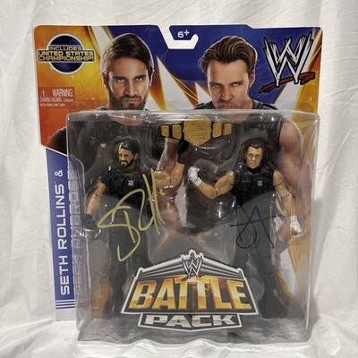 WWE Mattel Battle Pack featuring Seth Rollins and Dean Ambrose Dual Signed PSA