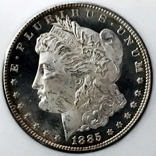 *1885 MORGAN DOLLAR* *GEM BU+++* *DMPL* *RIM TONING* NR #CVIP53
