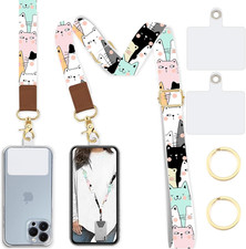 Phone Lanyard Wrist Strap Crossbody Adjustable, Cell Phone Lanyard for Around Th