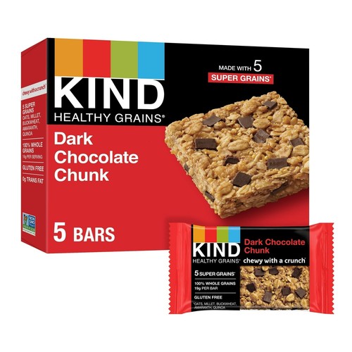 KIND Healthy Grains Dark Chocolate Chunk Granola Bars Gluten Free 5ct (3 Pack) - Picture 1 of 20