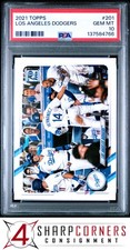 2021 TOPPS #201 LOS ANGELES DODGERS W/MOOKIE BETTS PSA 10