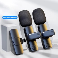 Wireless Lavalier Microphone 2.4G Plug Play Lapel Mic For iPhone Type-C Video