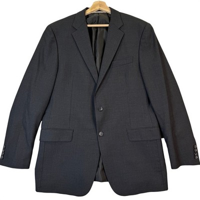 NEW Hickey Freeman Men's 43L Charcoal Gray Wool Milburn Suit Jacket Blazer USA