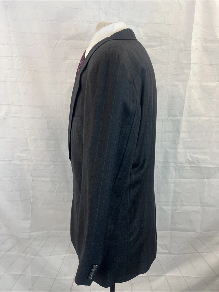 Hickey Freeman Men's Dark Gray Striped Wool Suit 44R 38X28 $1,695 - Image 4 of 4
