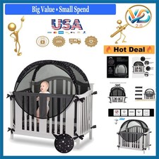 Black Mesh Baby Crib Tent Safety Mosquito Net Canopy for Toddler