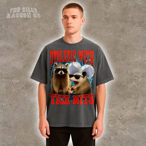 Camiseta Desteñida Maldita, Disléxica Con Gráfico Tice Nits, Camisa Unisex Algodón Suave - Imagen 4 de 9