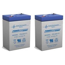 Power-Sonic 6V 4.5AH SLA replaces cp0660 gp645 lcr6v4p hk-3fm4.5 wp4-6 - 2 Pack