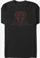 Grid & Silhouette Futuristic Ares Inspired Sci-Fi Digital Style Graphic T-Shirt