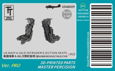 WULA US48009 1/48 US NAVY A-6A/E Intruder EJECTION SEATS （2pcs）