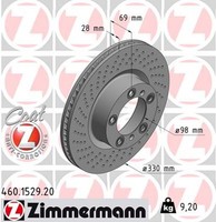 1X Zimmermann Bremsscheibe Coat Z 460.1529.20 FüR Boxster Porsche 981 718 Cayman