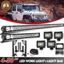 For Jeep Wrangler Jk Roof 52 1800w Led Light Bar204 Pods Mount Bracket Kit