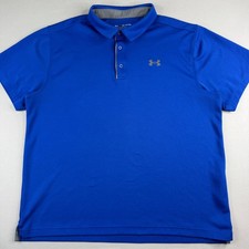 Under Armour Heatgear Mens XXL Blue 100 Polyester Causal Polo