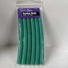 Rubber Rods 3/4 Soft Flexible Perm  Curl Hair Green Pack of 6 by Hair Art