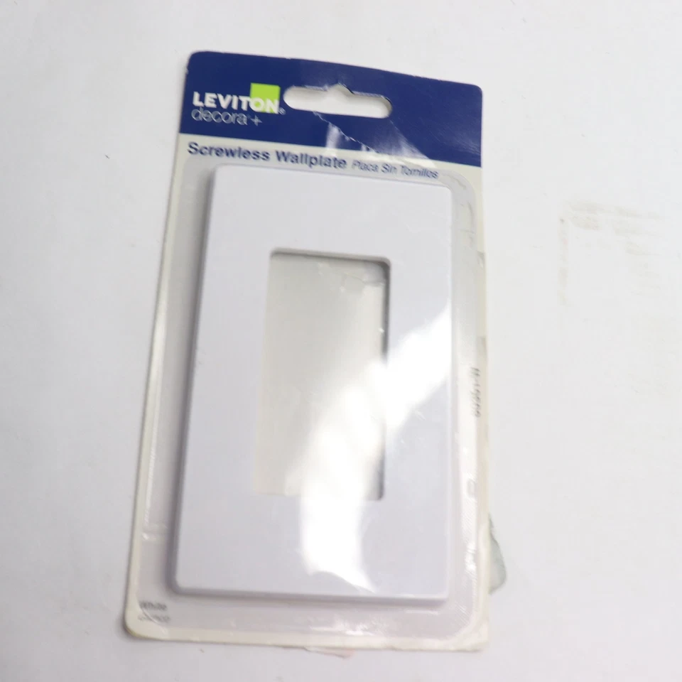 Placa de pared Leviton Decora sin tornillos 1 banda blanca 80301-W Foto 3 de 4