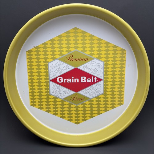 Vintage~Grain Belt Premium Beer~Tin Serving Tray~Metal~Diamond Clear