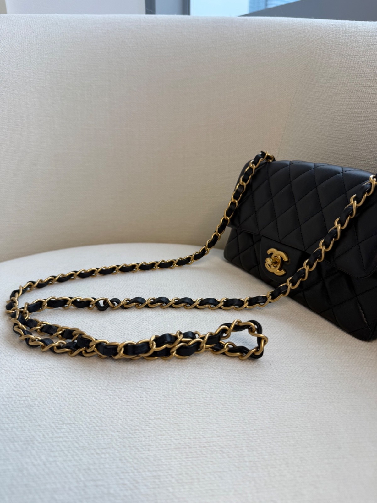 CHANEL Mini Rectangular Flap Bag Black Lambskin w… - image 23