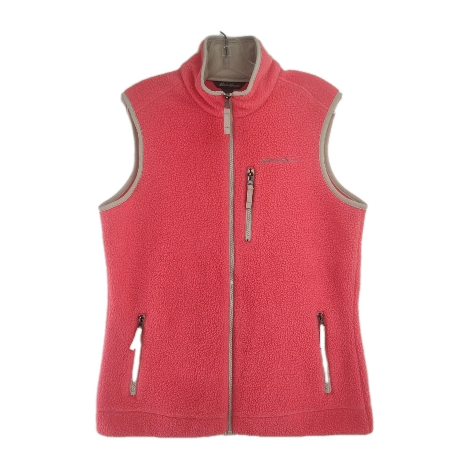 Eddie Bauer Fleece Full-Zip Vest Women's Size M Pink Zipped Pockets