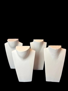 Necklace JewelryDisplay Bust- Wood White 12”