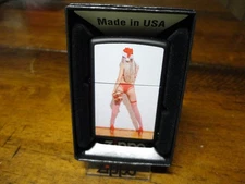 RED SHOE GIRL BLONDE FROM BEHIND CHRISTMAS PRESENT ZIPPO LIGHTER MINT IN BOX