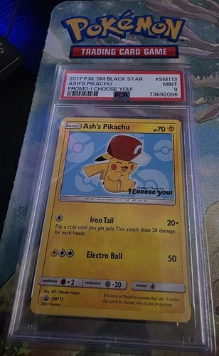 2017 Pokemon Black Star Promo I Choose You PSA 9 Ash's Pikachu #SM113