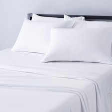 Amazon Basics 4 Piece Bed Sheet Set, 100 Cotton Jersey, Super Soft, King Size,