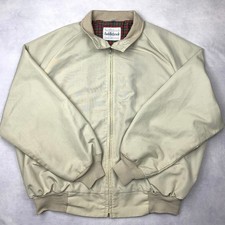 Vintage Saddlebrook Harrington Jacket Mens 2XL Beige Plaid Lined Bomber USA Made