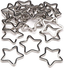 20 Stück Metallische Sternform Schlüsselringe für Anhänger