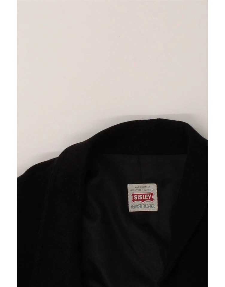 Abrigo SISLEY Mujer Doble Pecho UK 6 XS Negro Lana DG00 Foto 4 de 4