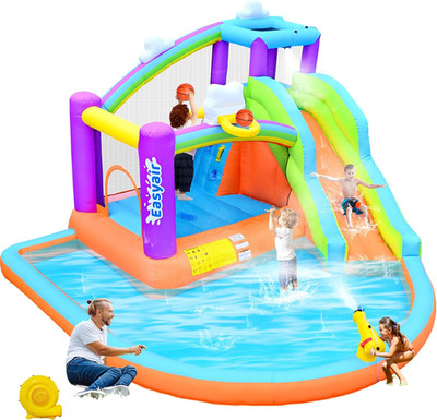 Inflatable Bounce House for Kids, 12.8 FT X 12 FT Water Slide Bouncy Castle, Rai