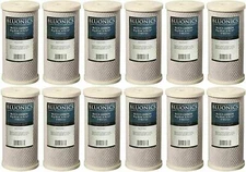 Bluonics 12-PK Carbon Block 10 x 4.5" Whole House Charcoal Water Filter 5 Micron