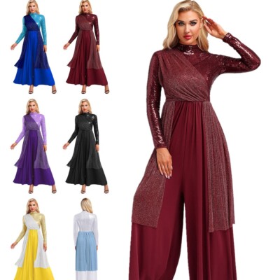 Women Praisewear Liturgical Bodysuit Prom Gown Praise Dance